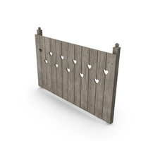 Old Fence With Heart Shape Cutouts PNG & PSD Images