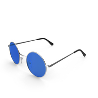 Round Glasses Blue PNG & PSD Images