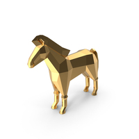 Geometric Golden Horse Toy PNG & PSD Images