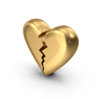Gold Broken Heart PNG & PSD Images