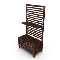 Ikea Applaro Bench With Wall Panel And Shelf PNG & PSD Images