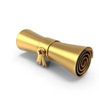 Certificate Scroll Gold Icon PNG & PSD Images