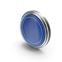 Silver And Blue Button PNG & PSD Images
