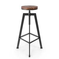 Vintage Industrial Counter Barstool With Adjustable Seat PNG & PSD Images