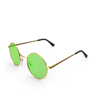 Round Glasses Green PNG & PSD Images