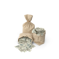 Money Bags Full Of Banknotes PNG & PSD Images