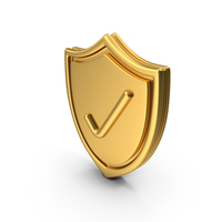 Shield Check Gold Icon PNG & PSD Images