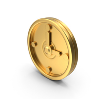Wall Clock Gold Icon PNG & PSD Images
