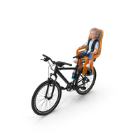 Toddler In Thule Safety Seat on Bike PNG & PSD Images