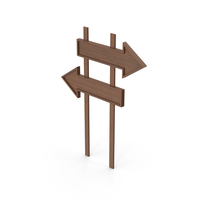 Arrows Signboard Dark Wood PNG & PSD Images