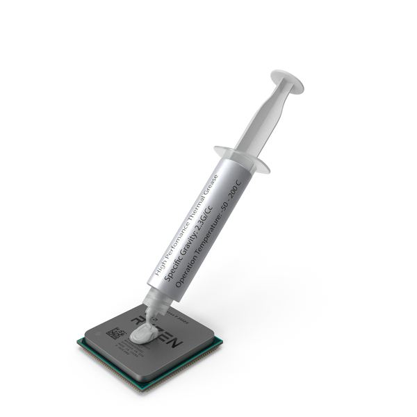 Thermal Paste Syringe On CPU PNG & PSD Images