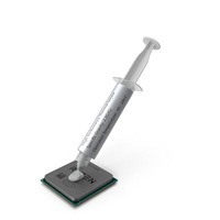 Thermal Paste Syringe On CPU PNG & PSD Images