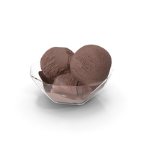 Ice Cream Chocolate Balls In Glass Bowl PNG & PSD Images