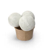 Ice Cream Vanilla Balls In Cardboard Cup PNG & PSD Images