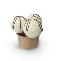 Ice Cream Vanilla Balls With Nuts In Cardboard Cup PNG & PSD Images