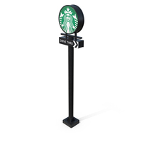 Tall Starbucks Drive Through Signage PNG & PSD Images