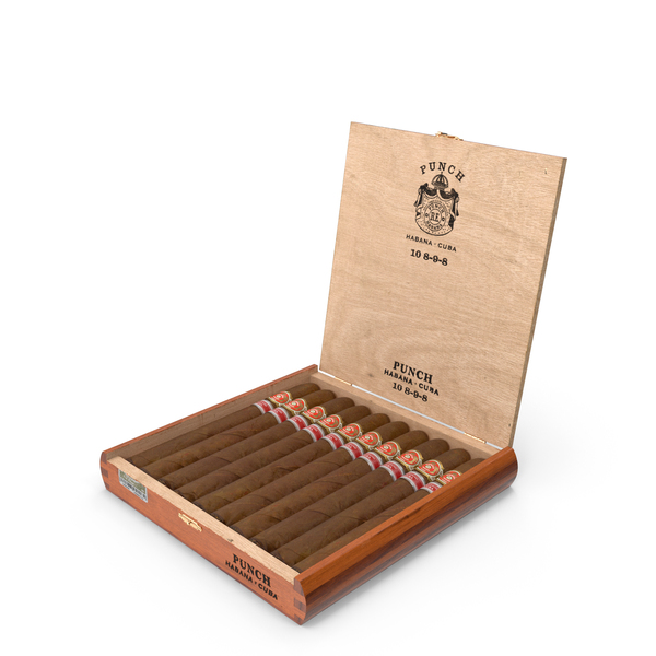 Cuban Cigars Box Punch Double Corona Open PNG & PSD Images
