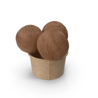 Ice Cream Chocolate Balls In Cardboard Cup PNG & PSD Images
