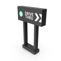 Starbucks Drive Thru Sign Light On PNG & PSD Images
