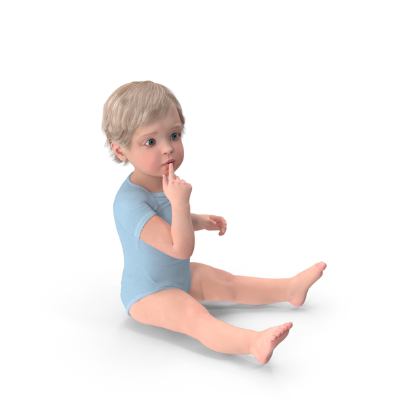 Toddler In Bodysuit Sitting Pose PNG & PSD Images