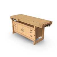 Workbench With Drawers And Cabinet PNG & PSD Images