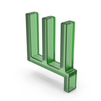 Green Plastic Ukrainian Letter Щ PNG & PSD Images