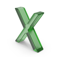 Green Plastic Ukrainian Letter X PNG & PSD Images