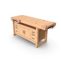Aspen Workbench With Drawers And Cabinet PNG & PSD Images