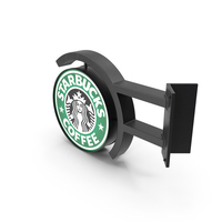 Corner Starbucks Signage Wall Mounted PNG & PSD Images