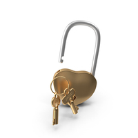Golden Lock and Keys PNG & PSD Images