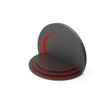 Podium And Back Wall With Black Background And Red Illumination PNG & PSD Images