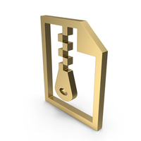 Zip File Gold Icon PNG & PSD Images