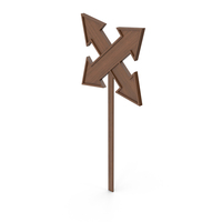 Arrows Signboard Dark Wood PNG & PSD Images