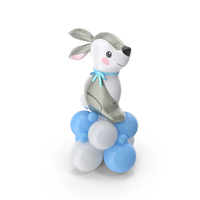 Balloon Composition With Easter Foil Inflatable Bunny Toy PNG & PSD Images