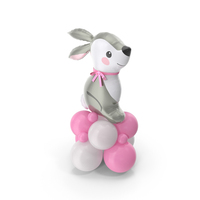Balloon Composition With Easter Foil Inflatable Bunny Toy PNG & PSD Images