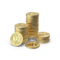 NFT Gold Coin Stack PNG & PSD Images