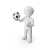 Stickman with Soccer Ball PNG & PSD Images