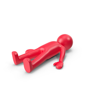 Red Stickman Lying PNG & PSD Images