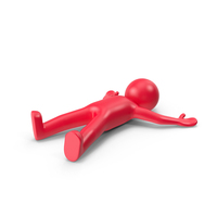 Red Stickman Lying PNG & PSD Images