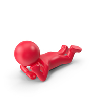 Red Stickman Lying PNG & PSD Images