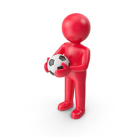 Red Stickman With Soccer Ball PNG & PSD Images