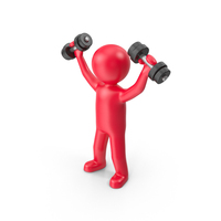 Red Stickman With Dumbbells PNG & PSD Images