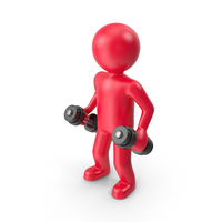 Red Stickman With Dumbbells PNG & PSD Images