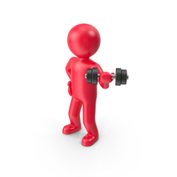 Red Stickman With Dumbbell PNG & PSD Images