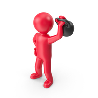 Red Stickman With Kettlebell PNG & PSD Images