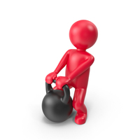 Red Stickman With Kettlebell PNG & PSD Images