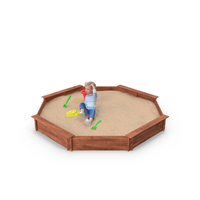 Small Child Playing In A Sandbox PNG & PSD Images