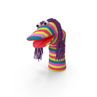 Character Hand Puppet Striped Girl Surprised Pose PNG & PSD Images
