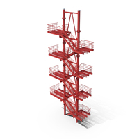 Modular Fire Escape Red PNG & PSD Images