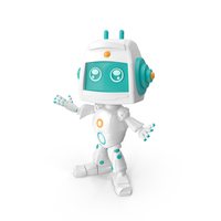 Cartoon Robot Pose PNG & PSD Images